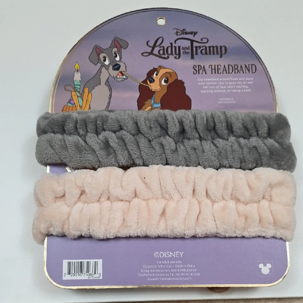 Disney Lady and the Tramp Spa Headbands - Pawfect Duo Spa Headband - Plush